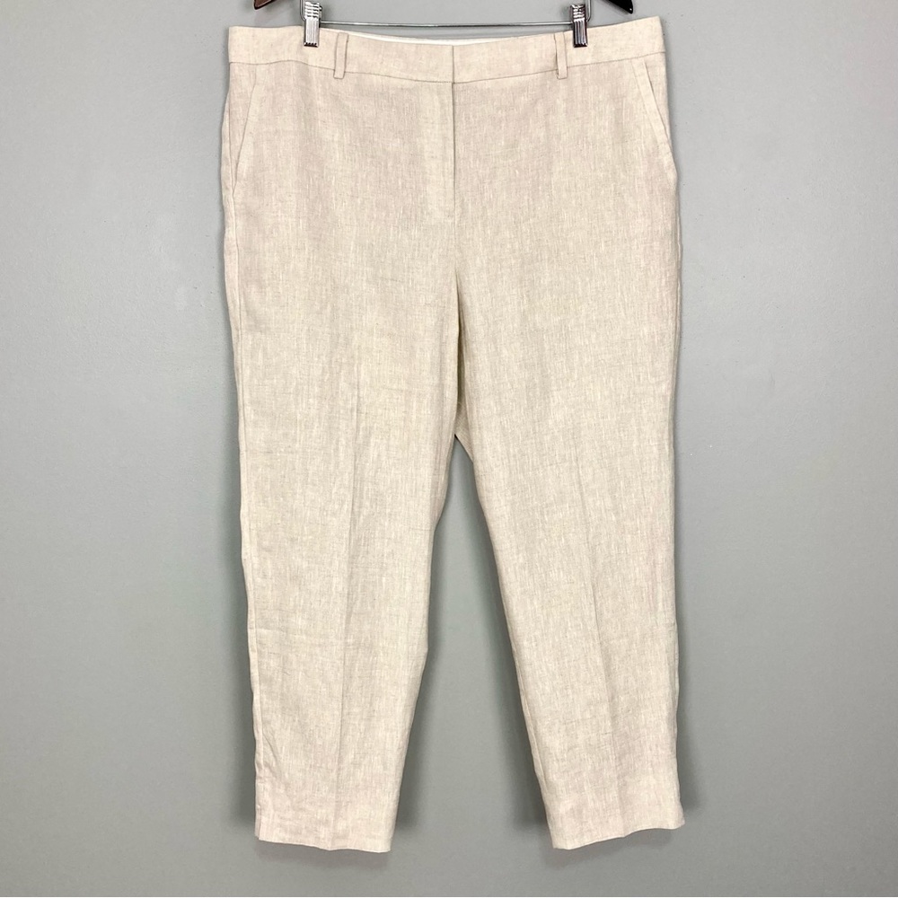 Talbots Cream Ankle-Length Linen Blend Pants